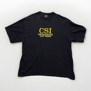 Vintage CSI Las Vegas Unit T Shirt Mens 2XL Black Embroidered Souvenir Y2k Tee